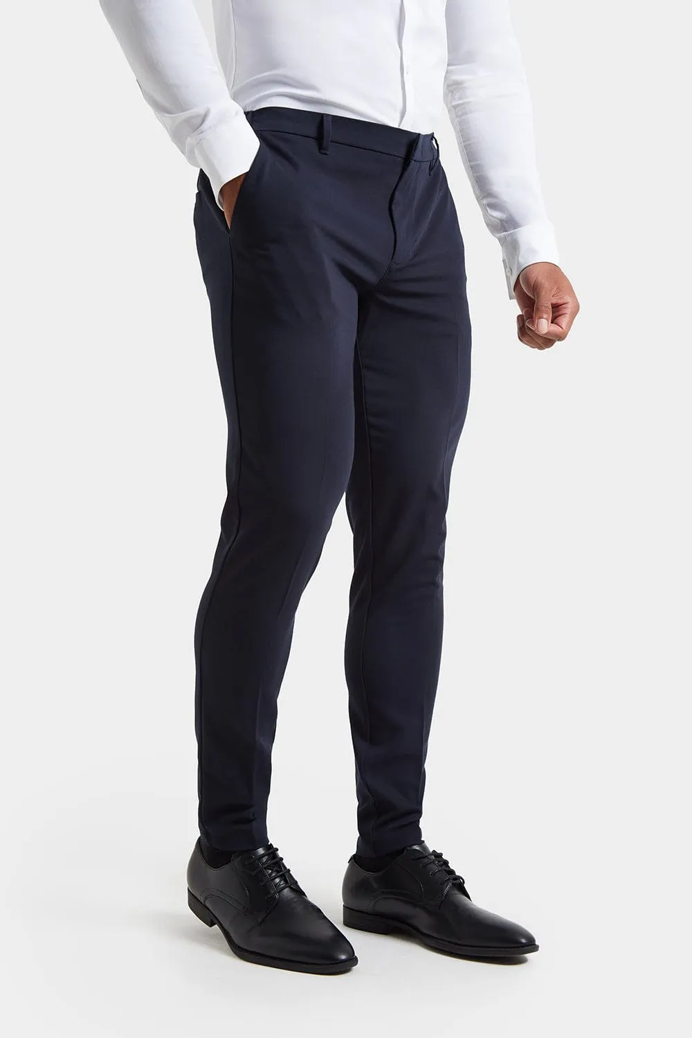 Muscle Fit Essential Trousers in Navy