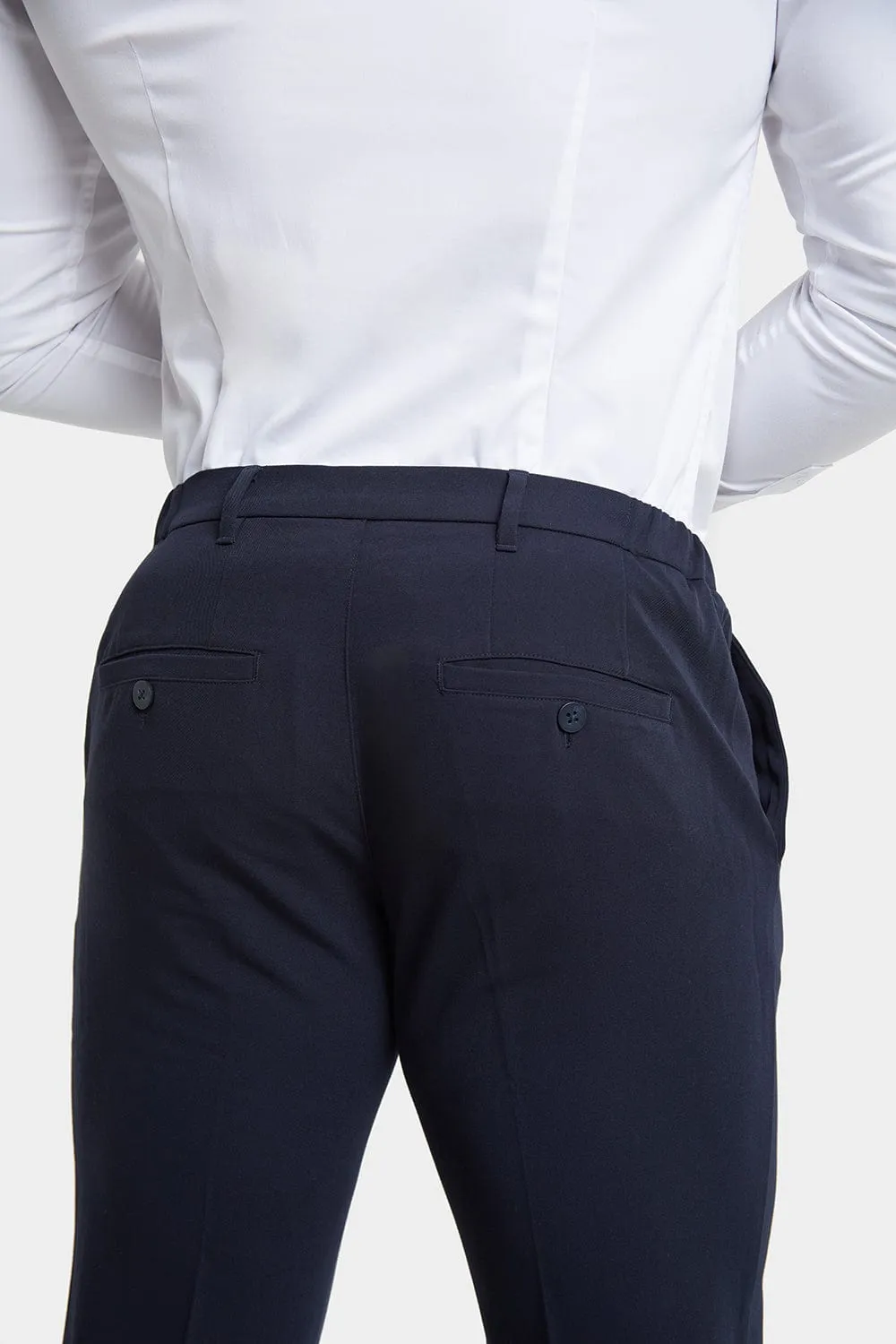 Muscle Fit Essential Trousers in Navy