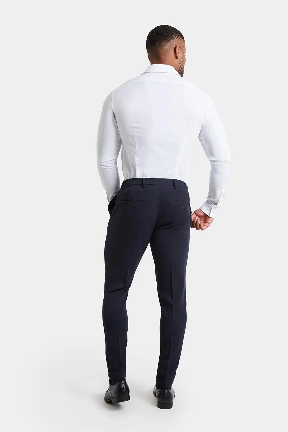 Muscle Fit Essential Trousers in Navy