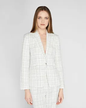 Plaid Signature Linen Blend Blazer