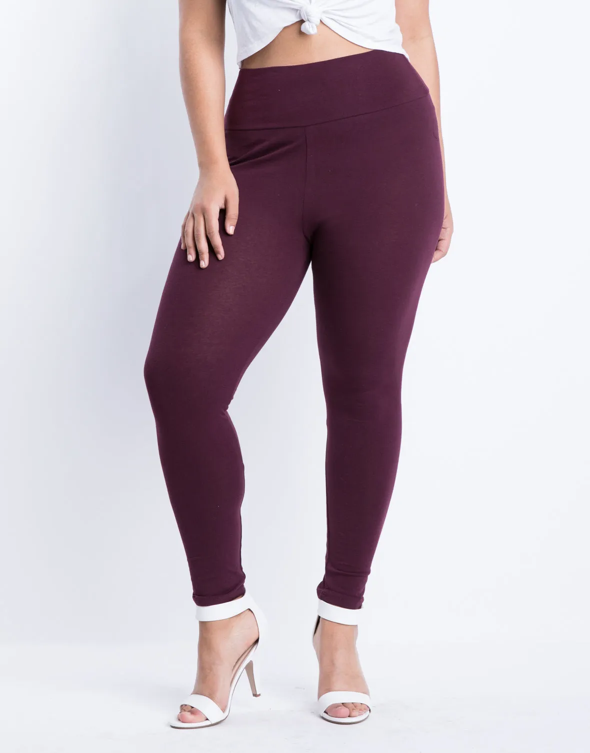 Plus Size Simple Stretch Leggings