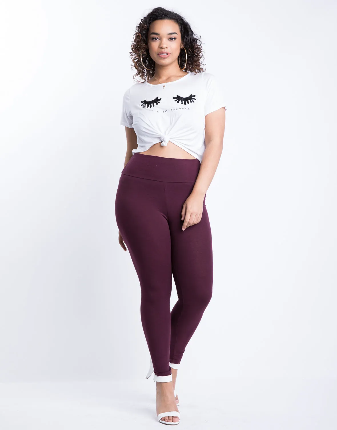 Plus Size Simple Stretch Leggings