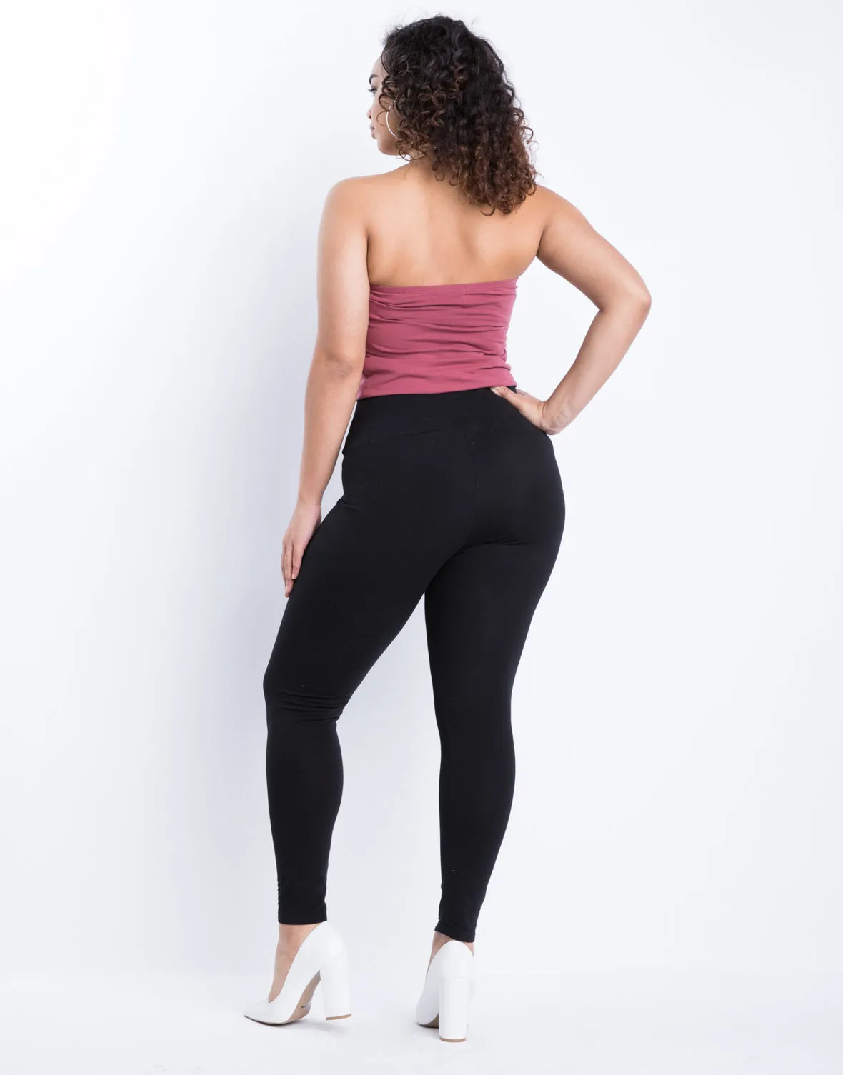 Plus Size Simple Stretch Leggings