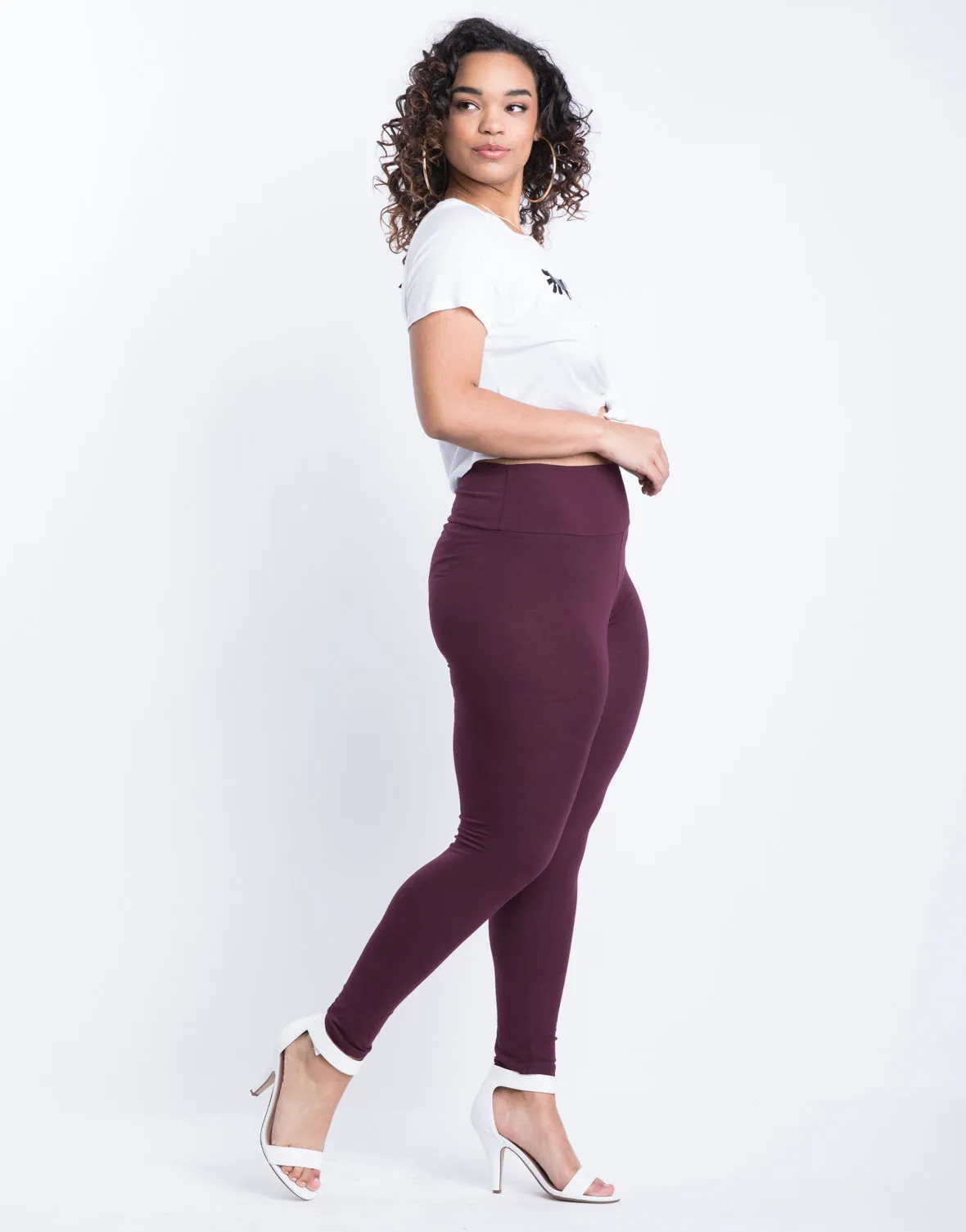 Plus Size Simple Stretch Leggings