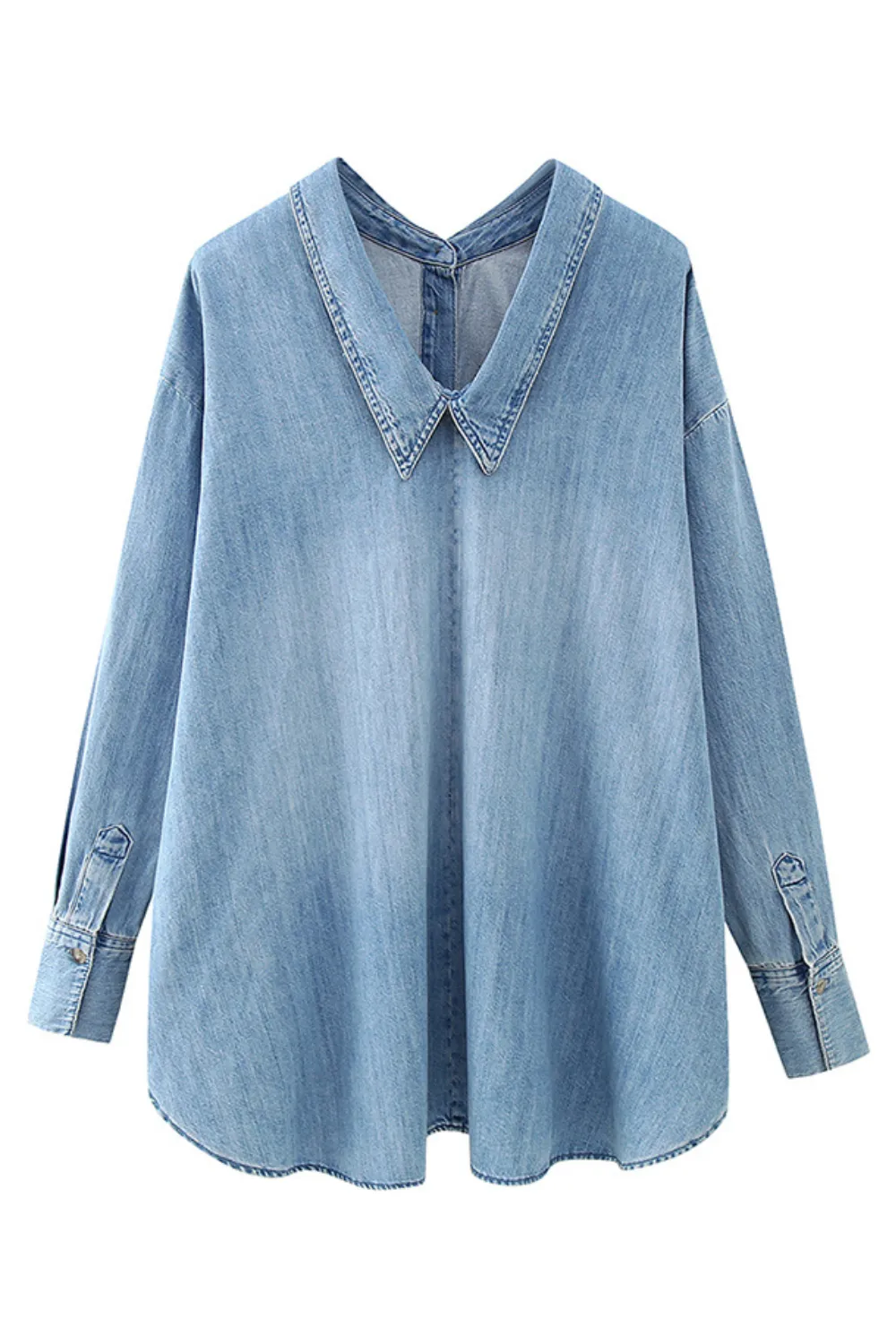 'Posie' Collared Denim Shirt