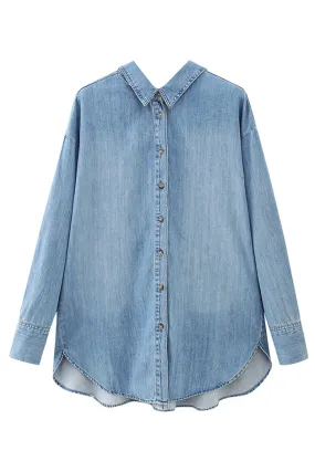 'Posie' Collared Denim Shirt