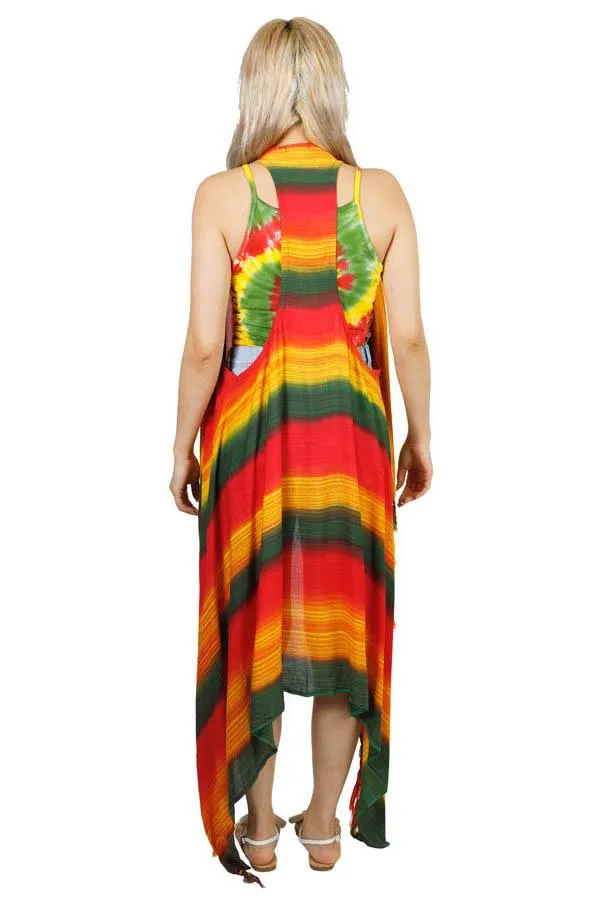 Rasta Tie Dye Sarong Pullover