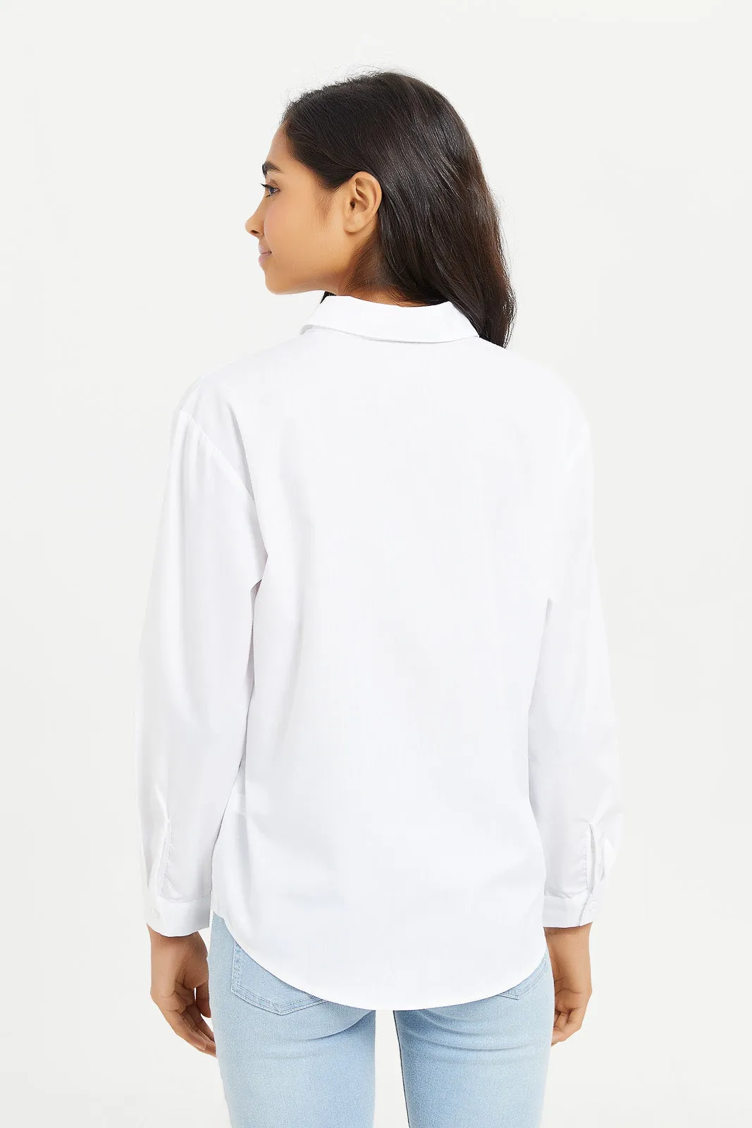 Senior Girls White Poplin Shirts