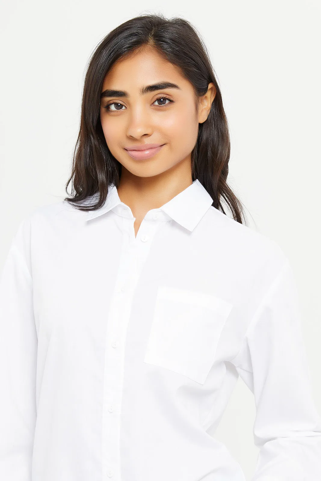 Senior Girls White Poplin Shirts