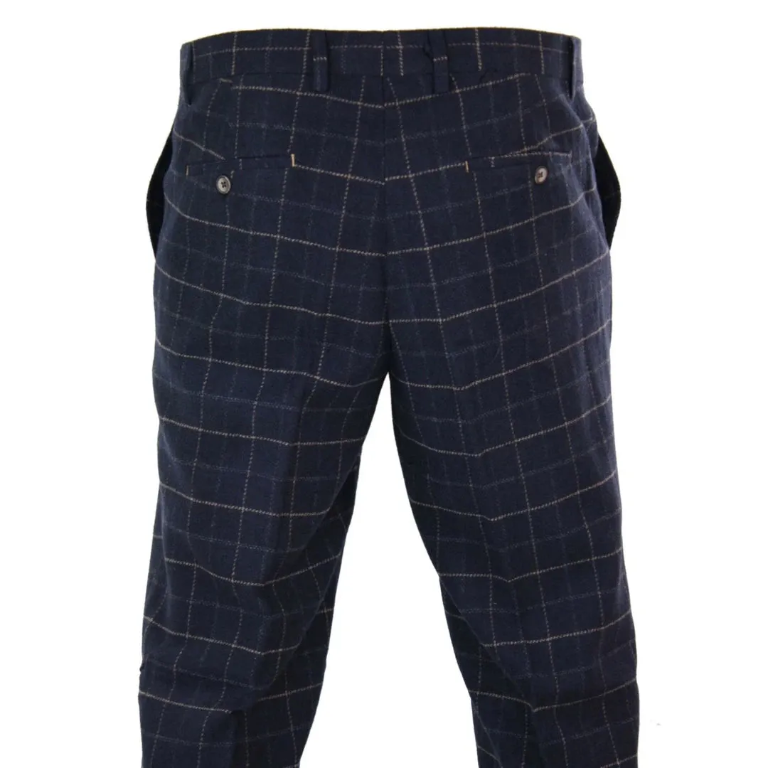 Shelby - Men's Classic Tweed Check Vintage Trousers