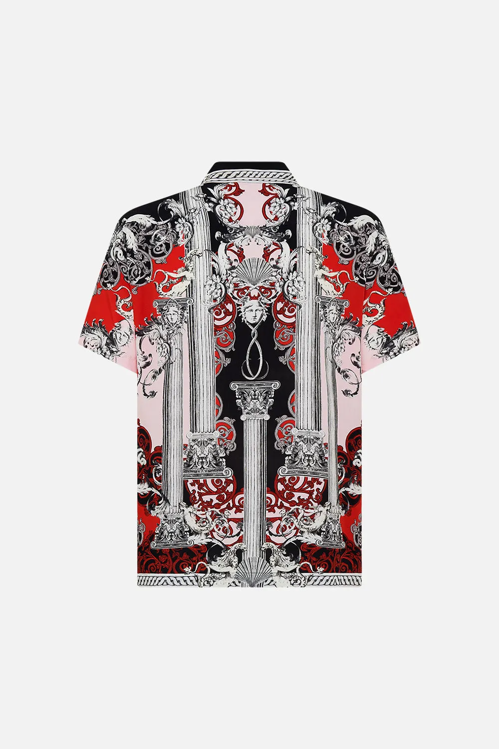 SHORT SLEEVE CAMP COLLARED SHIRT MARK OF MEDUSA