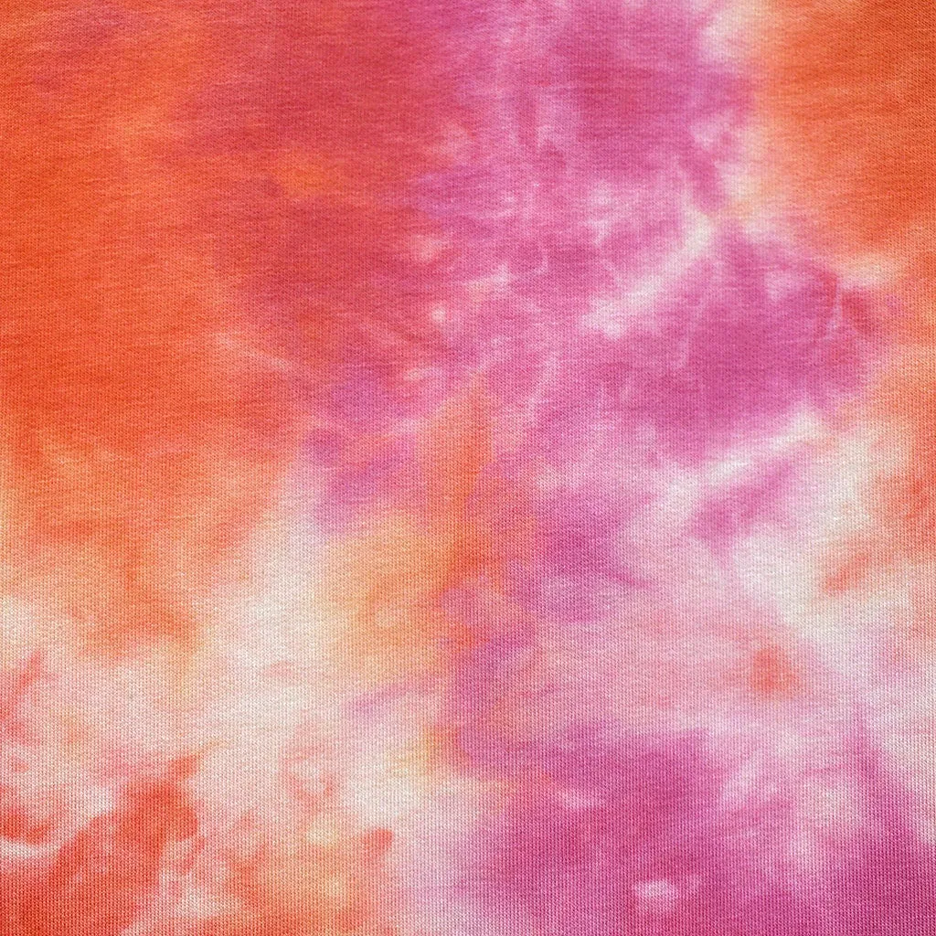 Soft Marble Dyed Jersey French Terry Magenta/Persimmon