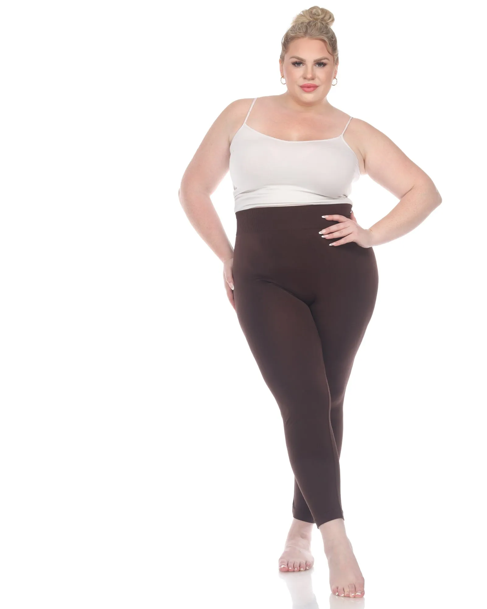 Super-Stretch Solid Leggings | Brown