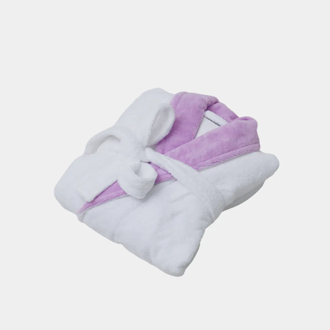 taurus mountain collection absorb8™ shawl collar robe, white with lilac shawl