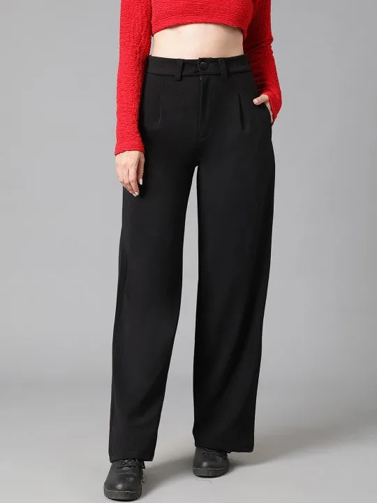 Women Regular Fit Solid Formal Trousers Pack of 3