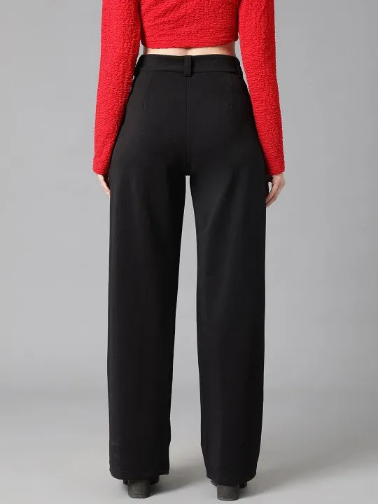 Women Regular Fit Solid Formal Trousers Pack of 3