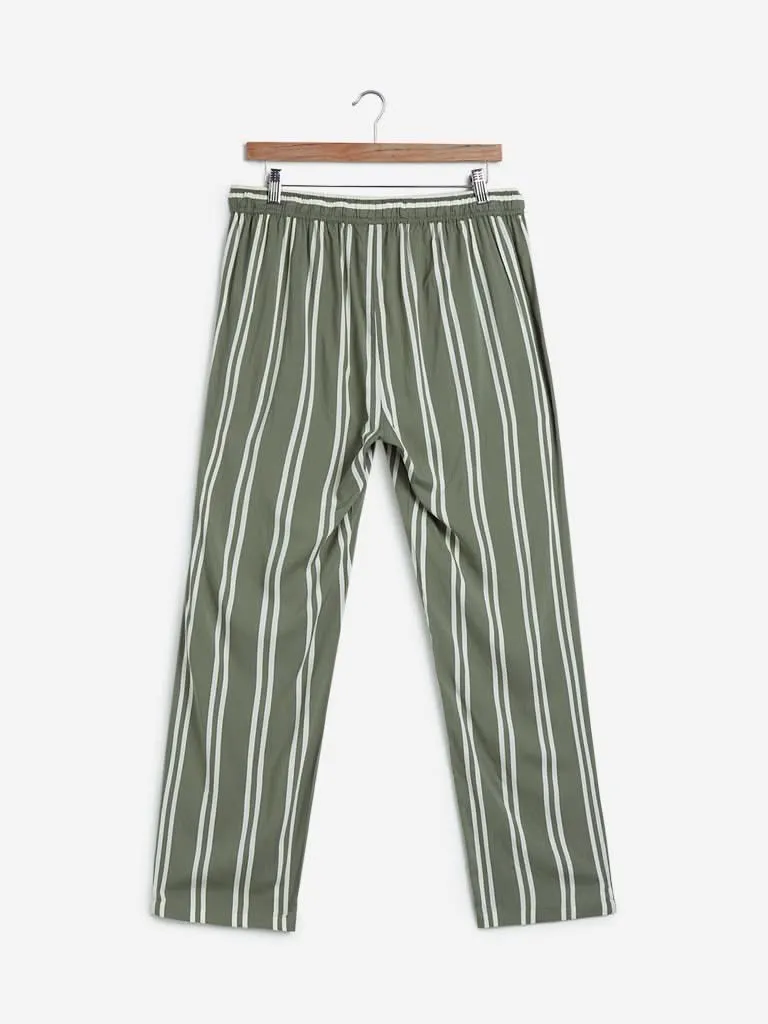 Wunderlove Olive Striped Pyjamas